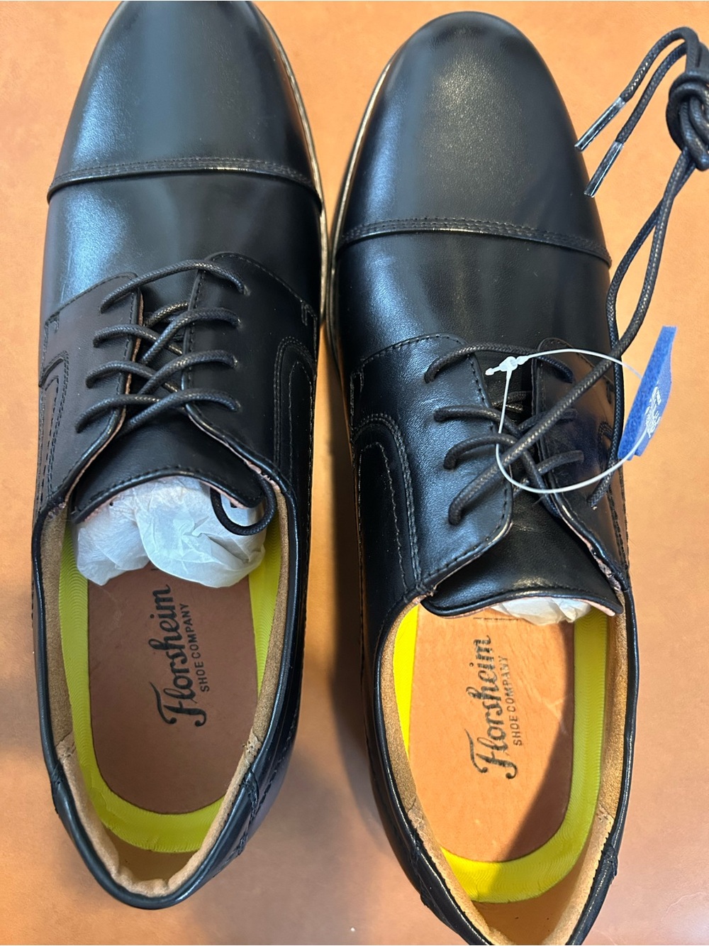 Florsheim Black Cap-Toe Leather Derbys